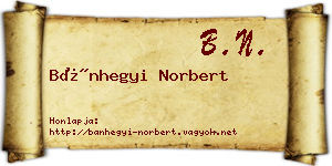 Bánhegyi Norbert névjegykártya